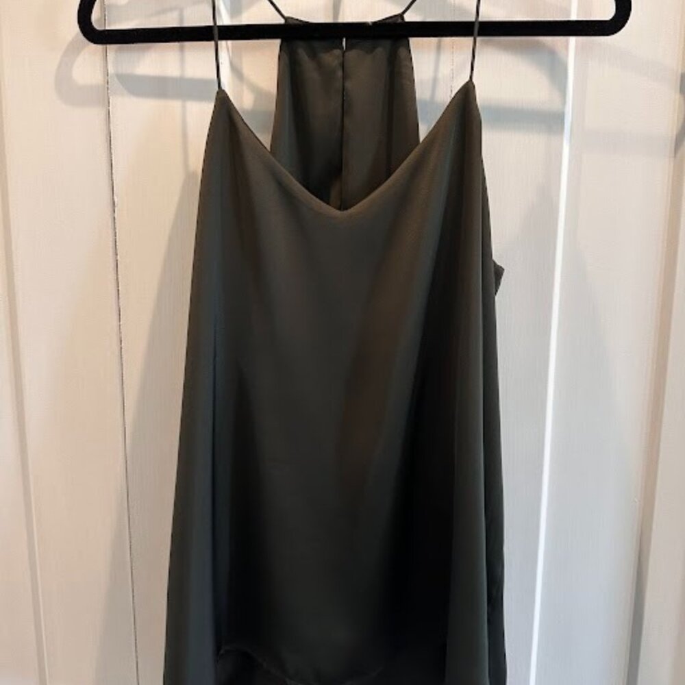 Silky Hunter green top
